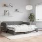 Preview: ARDEBO.de - Tagesbett Ausziehbar mit Matratzen Dunkelgrau 100x200 cm Stoff