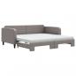 Preview: Tagesbett Ausziehbar mit Matratzen Dunkelgrau 100x200 cm Stoff