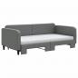 Preview: Tagesbett Ausziehbar mit Matratzen Dunkelgrau 100x200 cm Stoff