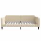 Preview: Tagesbett Ausziehbar mit Schubladen Creme 100x200 cm Stoff