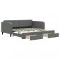 Preview: Tagesbett Ausziehbar mit Schubladen Dunkelgrau 100x200 cm Stoff