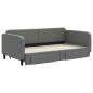 Preview: Tagesbett Ausziehbar mit Schubladen Dunkelgrau 100x200 cm Stoff