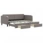 Preview: Tagesbett Ausziehbar mit Schubladen Taupe 90x200 cm Stoff