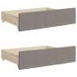 Preview: Tagesbett Ausziehbar mit Schubladen Taupe 90x200 cm Stoff