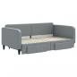 Preview: Tagesbett Ausziehbar mit Schubladen Hellgrau 90x190 cm Stoff