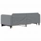 Preview: Tagesbett Ausziehbar mit Schubladen Hellgrau 90x190 cm Stoff