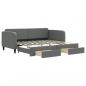 Preview: Tagesbett Ausziehbar mit Schubladen Dunkelgrau 90x200 cm Stoff