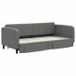 Preview: Tagesbett Ausziehbar mit Schubladen Dunkelgrau 90x200 cm Stoff