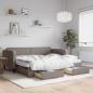 Preview: ARDEBO.de - Tagesbett Ausziehbar mit Schubladen Taupe 90x200 cm Stoff