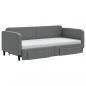 Preview: Tagesbett Ausziehbar mit Schubladen Dunkelgrau 90x190 cm Stoff