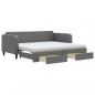 Preview: Tagesbett Ausziehbar mit Schubladen Dunkelgrau 90x200 cm Stoff