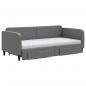 Preview: Tagesbett Ausziehbar mit Schubladen Dunkelgrau 90x200 cm Stoff