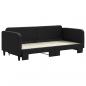 Preview: Tagesbett Ausziehbar Schwarz 90x200 cm Stoff