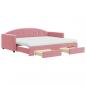 Preview: Tagesbett Ausziehbar mit Schubladen Rosa 90x200 cm Samt