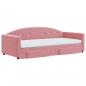 Preview: Tagesbett Ausziehbar mit Schubladen Rosa 90x200 cm Samt