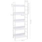 Preview: Bücherregal 5 Regalböden Weiß 60x27,6x158,5 cm Holzwerkstoff