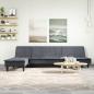 Preview: ARDEBO.de - Schlafsofa in L-Form Dunkelgrau 255x140x70 cm Samt