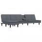 Preview: Schlafsofa in L-Form Dunkelgrau 255x140x70 cm Samt