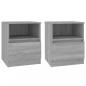 Preview: Nachttische 2 Stk. Grau Sonoma 40x40x50 cm Holzwerkstoff