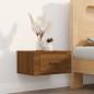 Preview: ARDEBO.de - Wand-Nachttisch Braun Eichen-Optik 50x36x25 cm