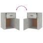 Preview: Nachttisch Betongrau 50x36x60 cm Holzwerkstoff