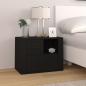 Preview: ARDEBO.de - Nachttisch Schwarz 60x36x45 cm Holzwerkstoff