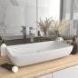 Preview: ARDEBO.de - Luxus-Waschbecken Rechteckig Matt Weiß 71x38 cm Keramik
