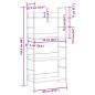 Preview: Bücherregal 4 Regalböden Eiche 60×27,6×124,5 cm Holzwerkstoff