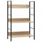 Preview: ARDEBO.de - Bücherregal 3 Regalböden Eiche 60×27,6×90,5 cm Holzwerkstoff