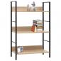 Preview: Bücherregal 3 Regalböden Eiche 60×27,6×90,5 cm Holzwerkstoff