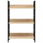 Preview: Bücherregal 3 Regalböden Eiche 60×27,6×90,5 cm Holzwerkstoff