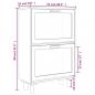 Preview: Schuhschrank Braun 52x25x80 cm Holzwerkstoff & Rattan Natur
