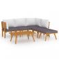 Preview: 6-tlg. Garten-Lounge-Set mit Kissen Massivholz Akazie