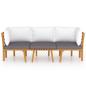 Preview: 3-tlg. Garten-Lounge-Set mit Kissen Massivholz Akazie