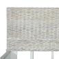 Preview: Bett Grau Natur Rattan 180x200 cm