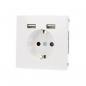 Preview: Merten MEG2366-6035 Schuko-Steckdosen-Einsatz mit USB Ladegerät 2,4 A, System Design, lotosweiß