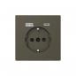 Preview: ARDEBO.de Merten MEG2367-6052 SCHUKO Steckdose mit USB-Ladegerät Typ A und Typ C / 3,0 A, System Design, moccametallic