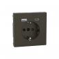Preview: Merten MEG2367-6052 SCHUKO Steckdose mit USB-Ladegerät Typ A und Typ C / 3,0 A, System Design, moccametallic