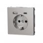 Preview: Merten MEG2367-6036 SCHUKO Steckdose mit USB-Ladegerät Typ A und Typ C / 3,0 A, System Design, Edelstahl