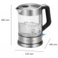 Preview: PC-WKS 1107 G Glas-Wasserkocher, 2200 W, 1,5 L, Sicherheitsglas, 360 ° Cordless, Überhitzungsschutz, edelstahl/Glas (501107)