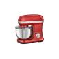Preview: ARDEBO.de ProfiCook PC-KM 1197 Vintage Knetmaschine, 1200 W, 5 L, 8 Geschwindigkeitsstufen, Softanlauf, Schnellspannfutter, rot/edelstahl (501197)