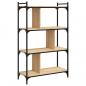 Preview: Bücherregal 4 Böden Sonoma-Eiche 76x32x123 cm Holzwerkstoff
