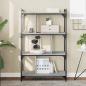 Preview: ARDEBO.de - Bücherregal 4 Böden Grau Sonoma 76x32x123 cm Holzwerkstoff