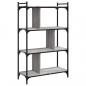 Preview: Bücherregal 4 Böden Grau Sonoma 76x32x123 cm Holzwerkstoff