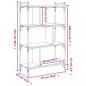 Preview: Bücherregal 4 Böden Braun Eiche-Optik 76x32x123cm Holzwerkstoff