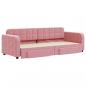 Preview: Tagesbett Ausziehbar mit Schubladen Rosa 80x200 cm Samt