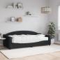 Preview: ARDEBO.de - Tagesbett mit Matratze Schwarz 90x200 cm Stoff