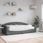 Preview: ARDEBO.de - Tagesbett mit Matratze Dunkelgrau 100x200 cm Stoff