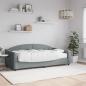 Preview: ARDEBO.de - Tagesbett mit Matratze Hellgrau 90x190 cm Stoff