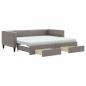 Preview: Tagesbett Ausziehbar mit Schubladen Taupe 90x200 cm Stoff